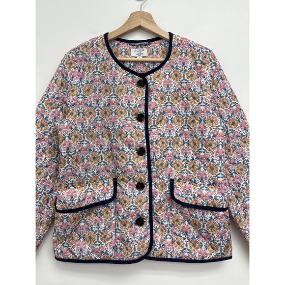 J. Crew Quilted Puffer Lady Jacket Liberty Honeysuckle Floral PrimaLoft - Size 6 - Picture 6 of 13